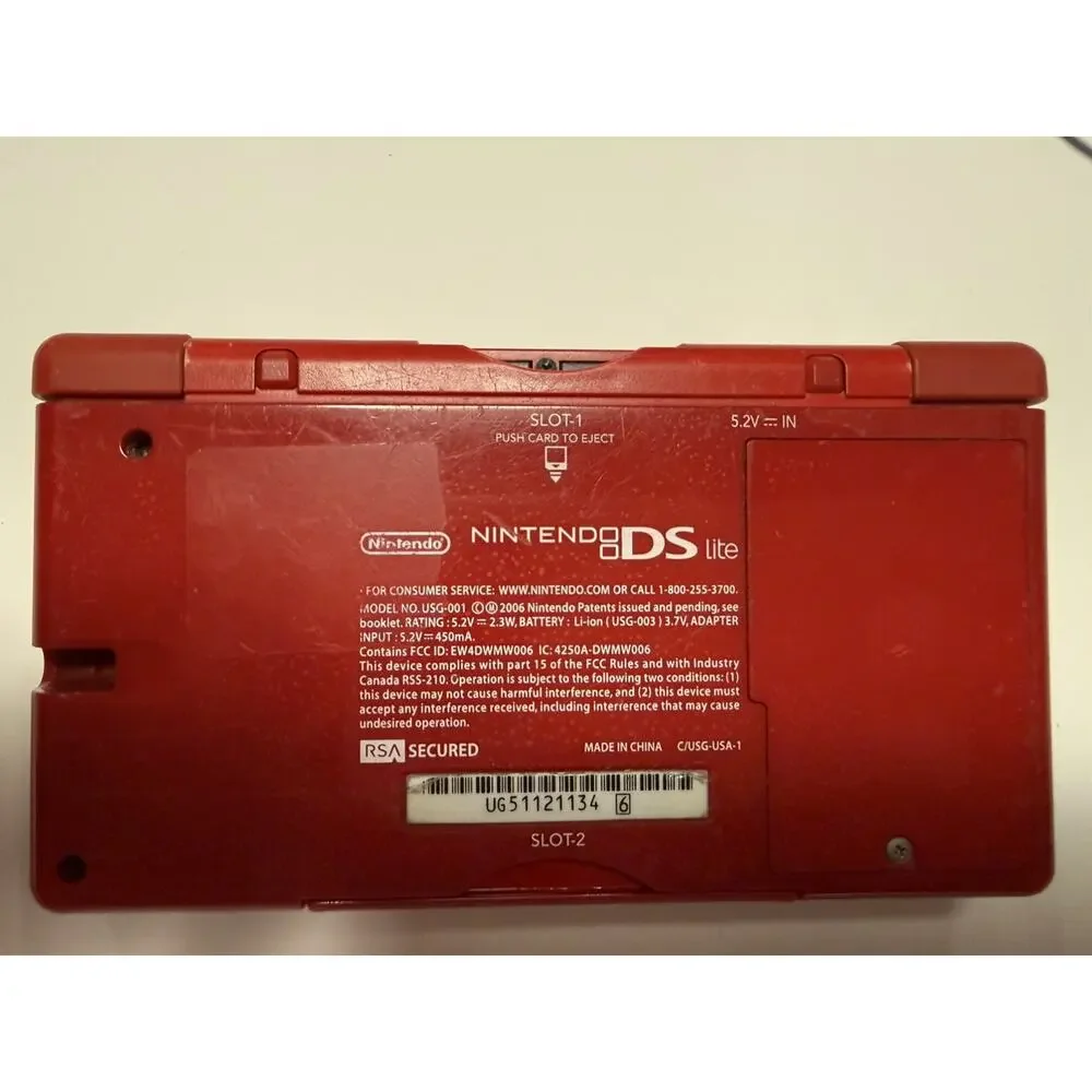 Nintendo DS Lite - red super mario bros - Handheld Console - Tested some wear